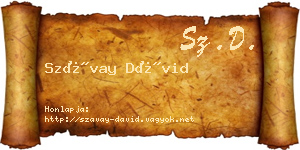 Szávay Dávid névjegykártya